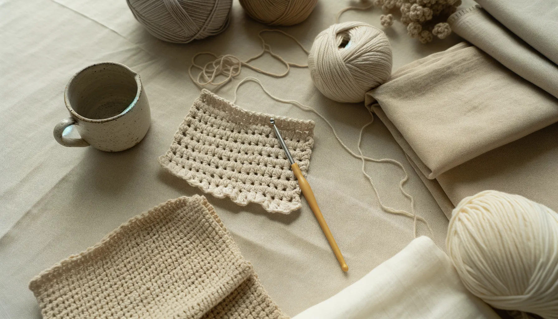 Hands working a single crochet stitch showing each step clearly